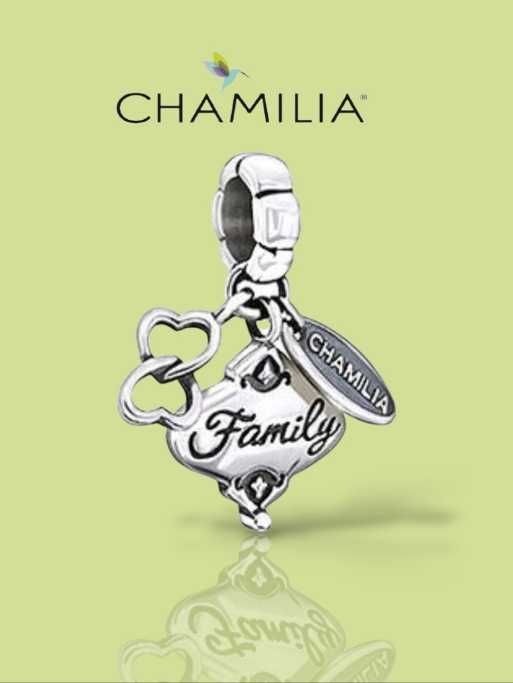 CHAMILIA Sterling Silver Her Gift Of Family Dangle Charm